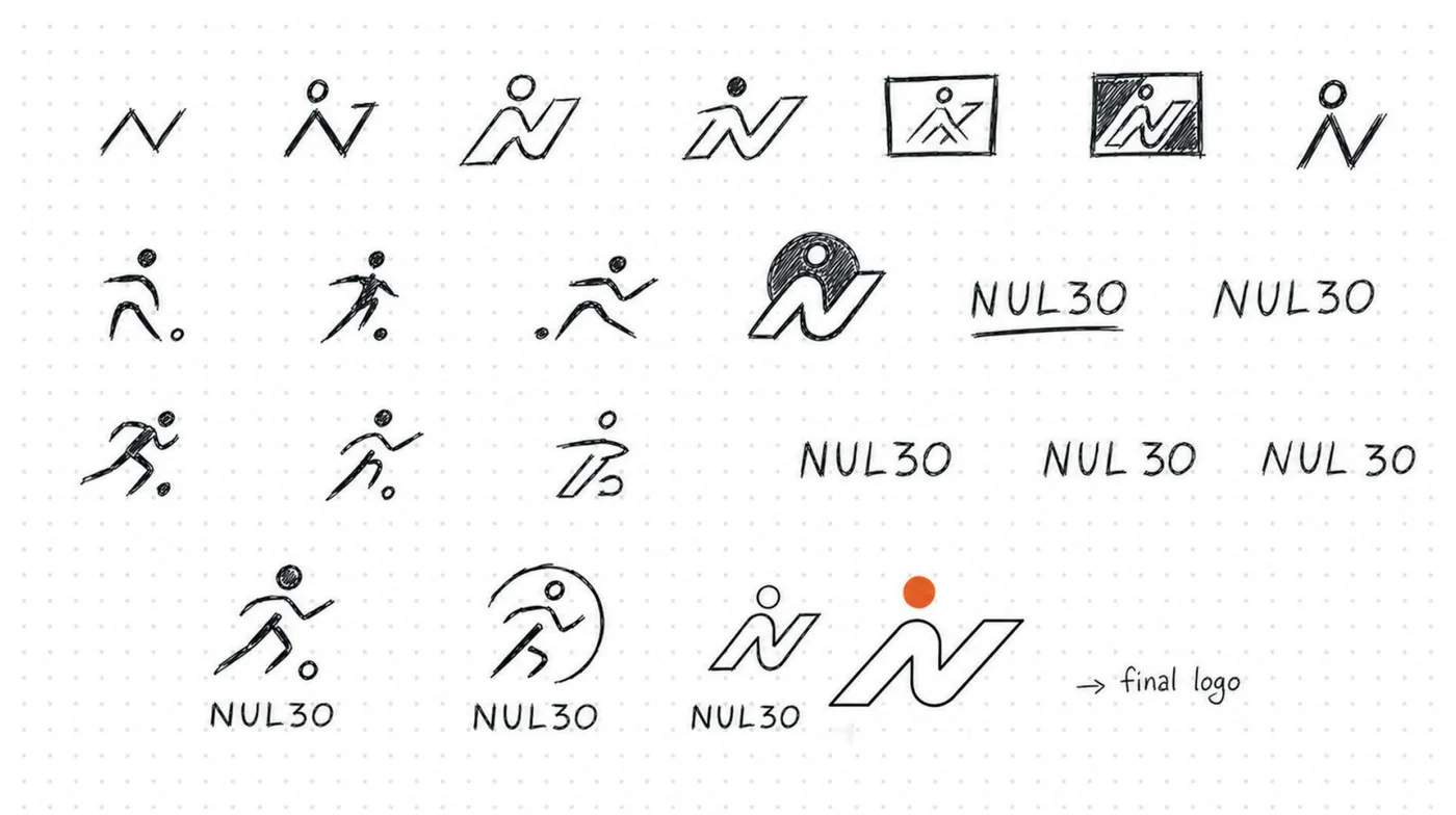 Logo sketches and symbol development